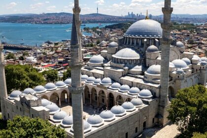 Suleymaniye Mosque with panoramic views of Istanbul, Turkey