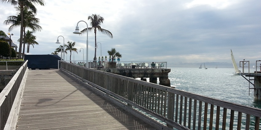 Picturesque view of near beach area Mallory Square in Key West, Florida, USA