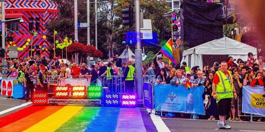 Immerse in the colours at the Sydney Mardi Gras, a famous festival in Australia