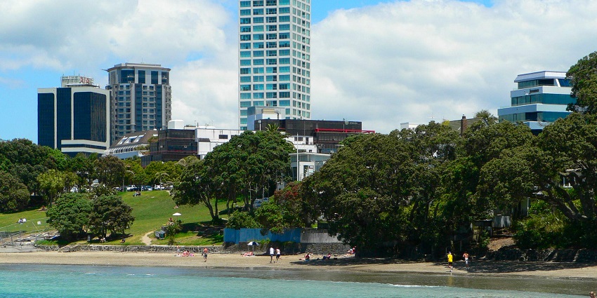 A vibrant, accessible spot with water sports among the best Auckland Beaches.