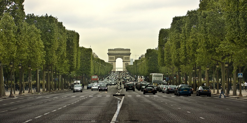 Famous avenue lined with luxury shops, theaters, and vibrant cafes.