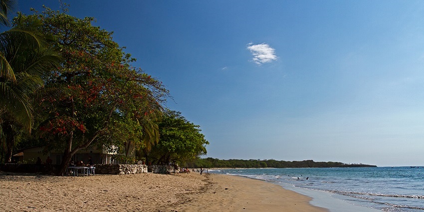 A view of Tamarindo Beach, known for sunsets on Valentines Day in Costa Rica