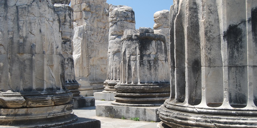Temple of Apollo, a majestic temple featuring grand columns and historical artefacts.