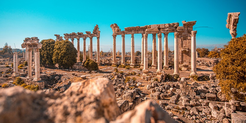Historic temple with ancient obelisks marking sacred significance