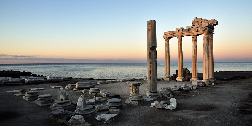Temple of Apollo is one of the temples in Turkey with ruins by the sea with grand columns.