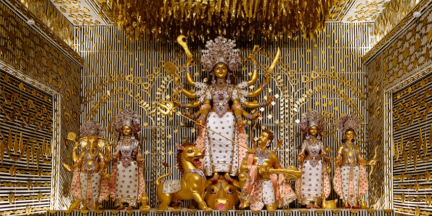 An image of durga shrine, representing spiritual significance among temples in Kolkata.