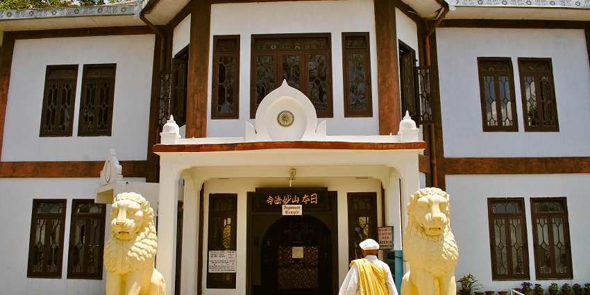 A picture of the Indian Buddhist Temple, is known for its deep historical significance.