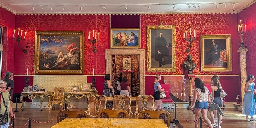 An image showing the inner view of a museum which is similar to the Museum of the Plains Indian in Montana.