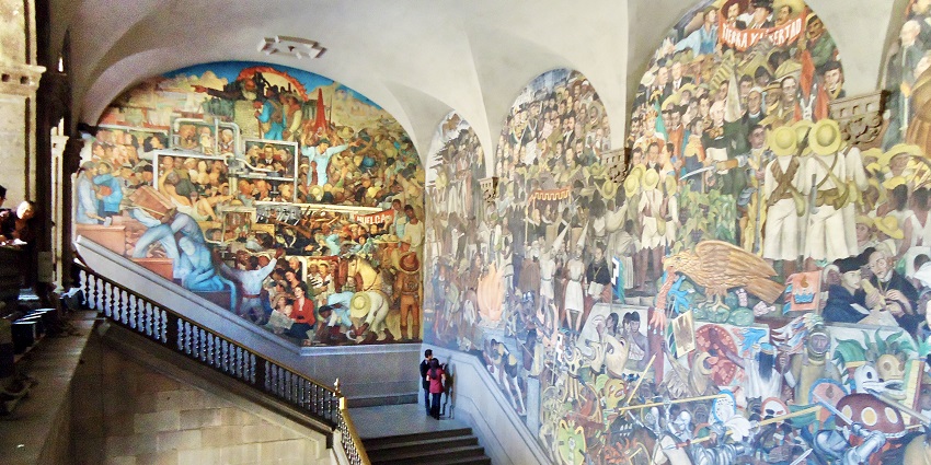 An inside view of the National Palace - one of the best places to visit in Mexico city.