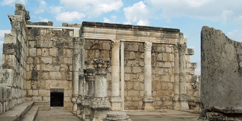 Ancient synagogue ruins located near the Sea of Galilee.