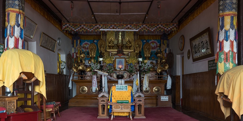 A picture of the Tibetan Buddhist Temple, one of the holy Buddhist temples in Kolkata.