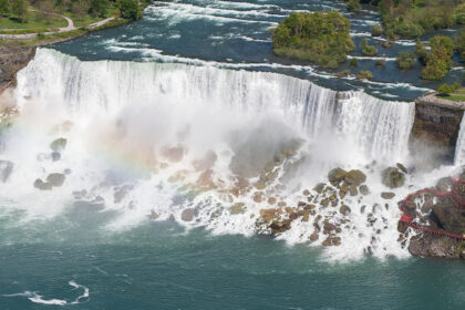 A view of Niagara Falls from the American side near the Canada-America border.