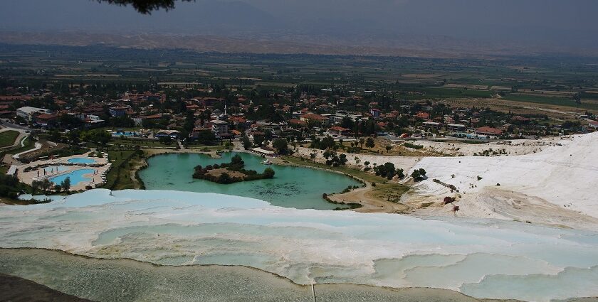 Things to do in Pamukkale include exploring the white terraces, thermal waters, and ancient ruins