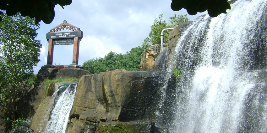 The water falls from a height of nearly 50 feet and the water flows for about seven months in a year