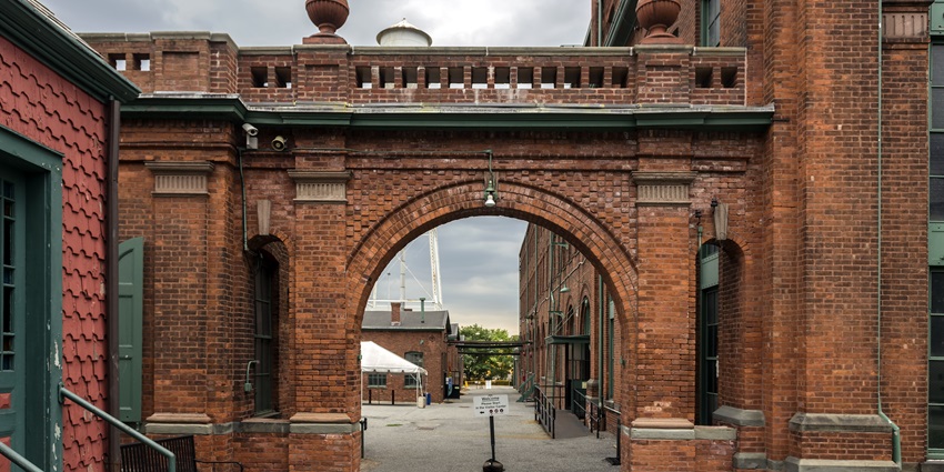 The entrance to the main complex at Thomas Edison National Historical Park, West Orange, New Jersey