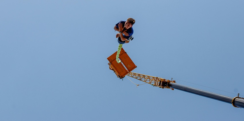 An image of Thrillophilia Bungee Jumping, offering adventures with a safe 40-metre jump.