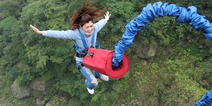Conquering new heights in Thrillseekers Bungy, New Zealand’s bungee paradise.