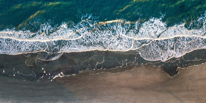 A beach resembling the Tybee Island beach, one of the beaches in Georgia, USA.