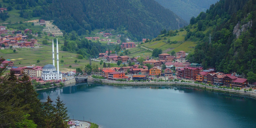 Tranquil Lake is surrounded by mountains, perfect for peaceful retreats