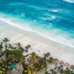 A picture of Tulum Mexico beach view - spend the best valentine’s day in Mexico