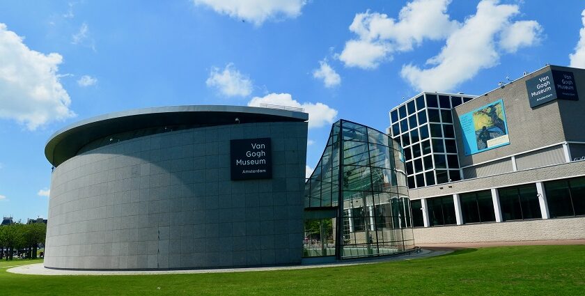 An image of Van Gogh Museum showcases the artist's life and masterpieces.