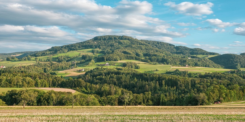 A picture of the Anjaneri Hill against the vast expanse of rolling hills in the distance.