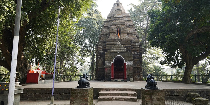 Image of Rarheswar Siva Temple is built with laterite and sand stone in North Indian style