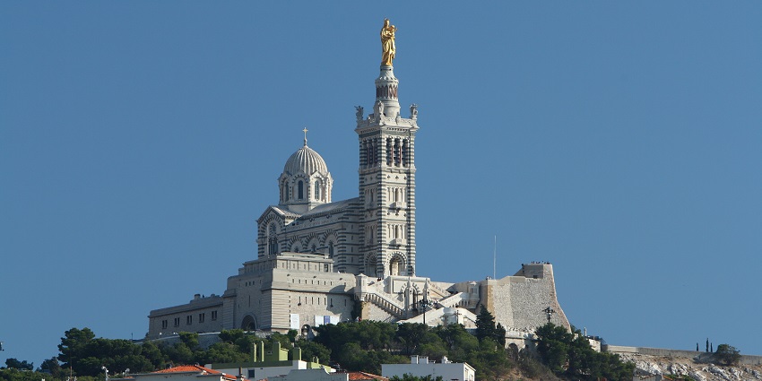 Things to do in Marseille include visiting the Basilique Notre-Dame de la Garde with stunning views