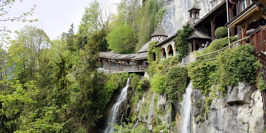 Things to see in Interlaken in June include fascinating limestone caves with stunning rock formations