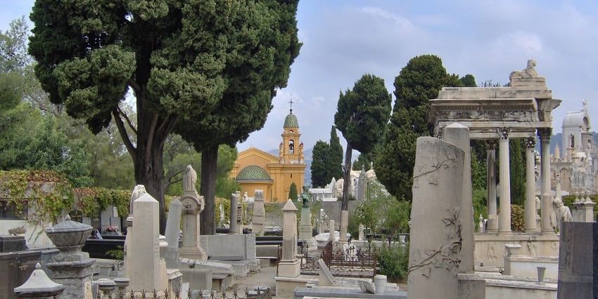 Panoramic views of Nice and the surrounding Mediterranean coastline.
