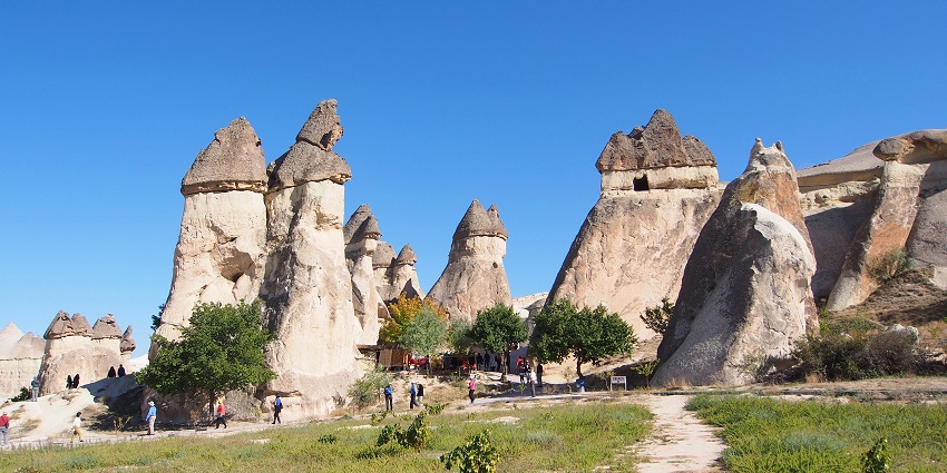 The Pasabag Valley is famous for its unique fairy chimneys and surreal rock formations.