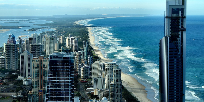 Look through the Skypoint observation deck - one of the things to do in Gold Coast Australia.