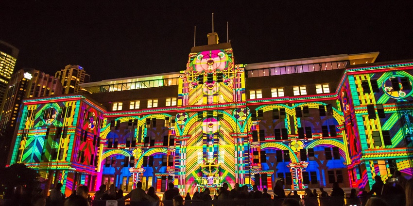 Innovative light displays at Vivid, a famous festival of Australia