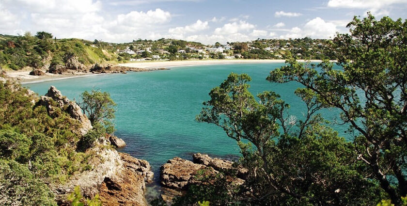 An amazing scenery of a beach on Waiheke Island in the scenic New Zealand