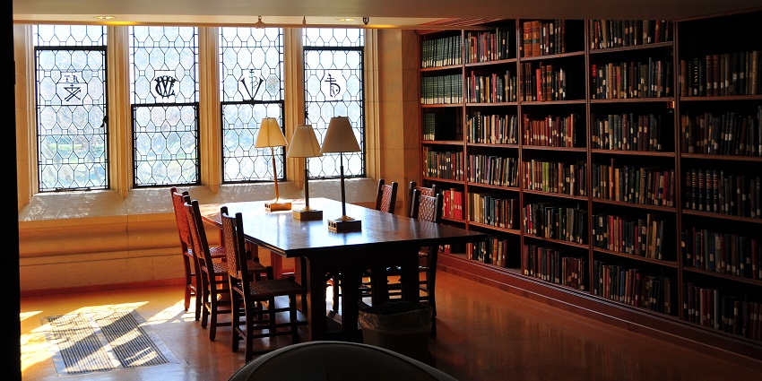 View of a elegant study inside the museum offering a peaceful ambience