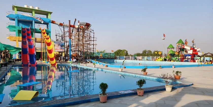 Variety of rides available at the Aqua Marina water park in Hooghly