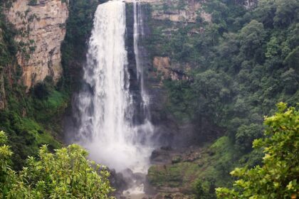 A beautiful view of one of the waterfalls in South Africa.