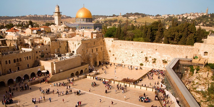 The Western Wall is a sacred site for Jews, featuring the ancient retaining wall.