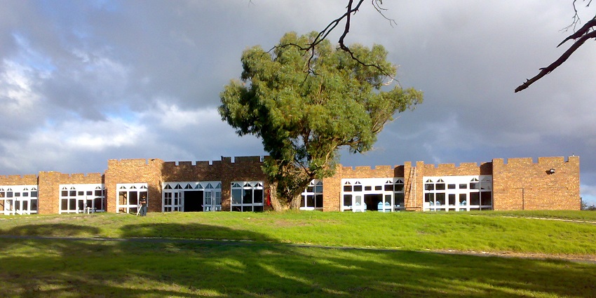 The beautiful green lawn at the Weston Creek Mosque in Australia.