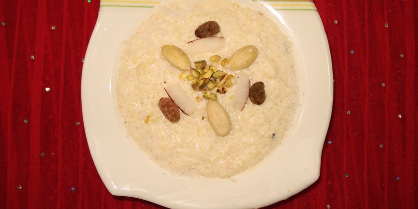 Eating delicious kheer in the premises of Chandrabadni Temple.
