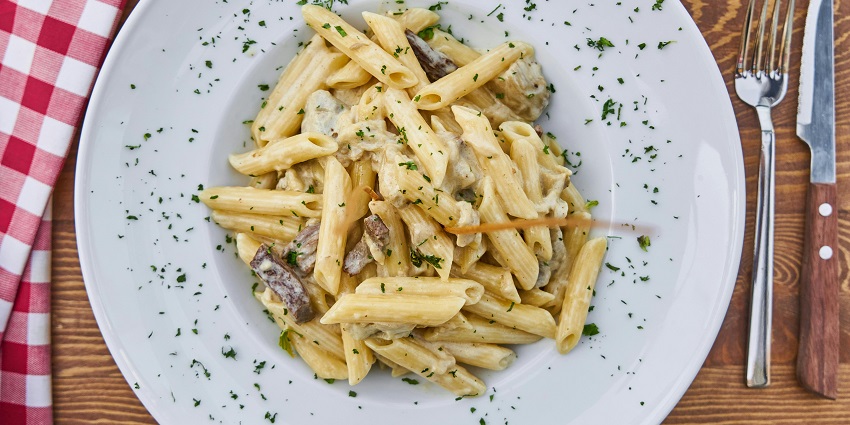 A photo of pasta served at one of the famous places near the national park in Colorado.