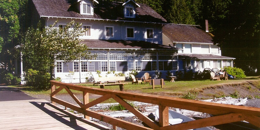 An image of Lake Crescent Lodge nestled by the serene lake, surrounded by lush forests in the Park.