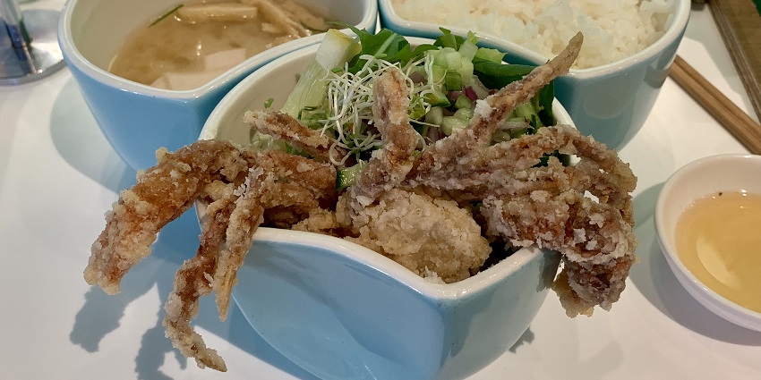 A delicious seafood meal at a restaurant near Coolangatta Beach in Australia
