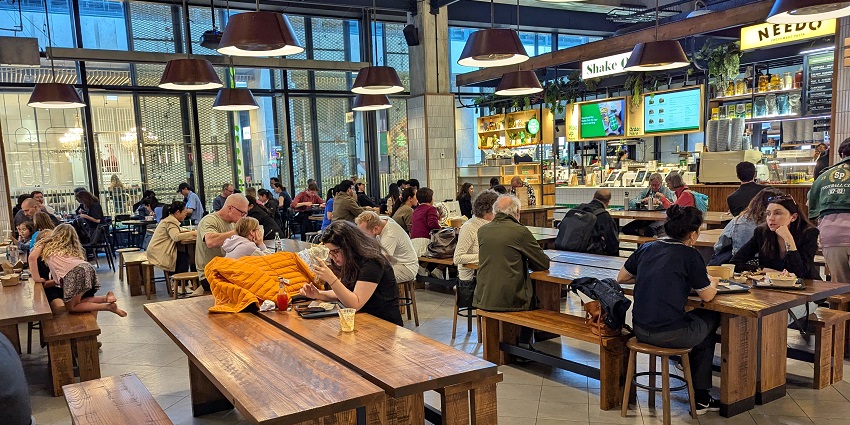 The picture of one of the food courts in Auckland.