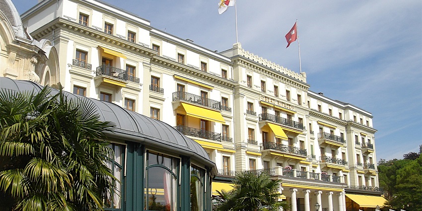 Luxurious hotel with stunning lake views and elegant rooms Olympic Museum Lausanne.