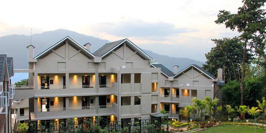 A view of a hotel to stay near Neora Valley National Park in West Bengal.