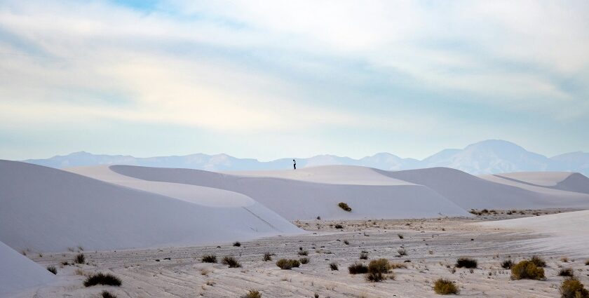 An image of the aerial shot of White Sands National Park, an extraordinary natural wonder.