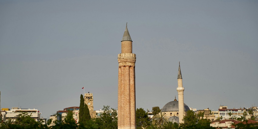 Iconic fluted minaret is among the famous tourist places to visit in Antalya marking Antalya’s historical Ottoman architecture.