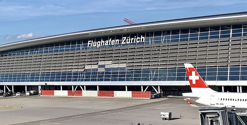 Zurich Airport has a majestic entrance.The airport offers sophisticated travel experience.