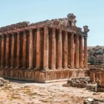 An image of the monumental Baalbek Temple with impressive architecture and carvings.